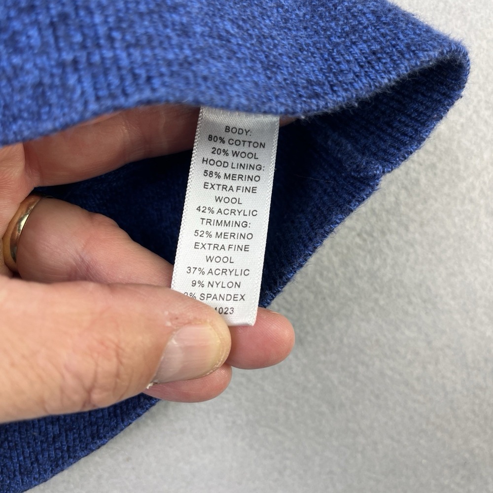 Banana Republic Mens Blue Marled Full Zip Knit Hoodie Sweater Size Large - Picture 8 of 15